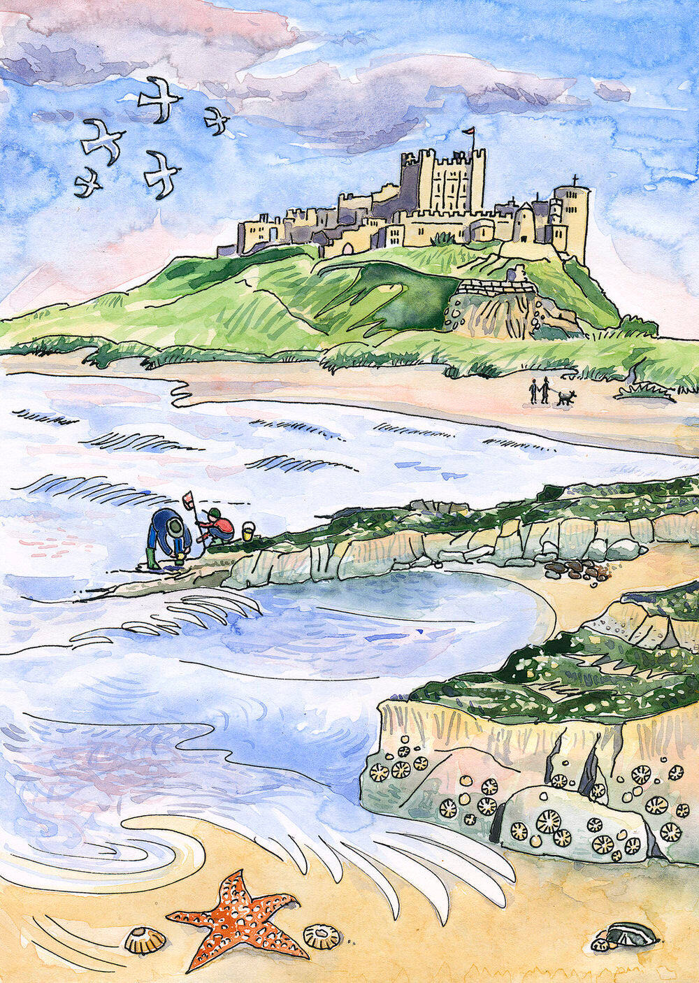 Bamburgh Castle Giclee Print by Sarah Farooqi